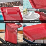 SoBuy komplet 2 vrtnih gugalnih stolov s stransko torbo v rdeči barvi v obalnem slogu, (20815173) | Shoptok.si