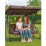 Lean Toys Vrtna gugalnica za štiri osebe s streho, prostostoječa, rjava | Shoptok.si