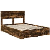  Krevetna konstrukcija s ladicama Dimljeni hrast 140 x 190 cm | shoptok.hr