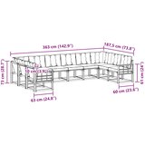  Set vanjskih sofa 10 kom. Prirodna i crna | shoptok.hr