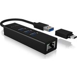 Raidsonic ICY BOX IB-HUB1419-LAN USB 3.2 Gen 1 (3.1 Gen 1) Type-A Black | shoptok.hr