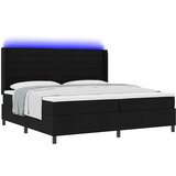 vidaXL Postelja s pomično vzmetnico in LED lučko Črna 200x200 cm Tkanina, (22050616) | Shoptok.si