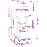  Penjalica za mačke sa stupovima za grebanje tamnosiva 180 cm | Eponuda.com