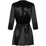 Obsessive Satinia Robe - kratka satenska halja s tangicami (črna) - L/XL | Shoptok.si