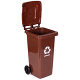  Set od 2 kante za otpad, 2 × 120 L, crna i smeđa, za miješani i bio otpad, s gumenim kotačima | shoptok.hr