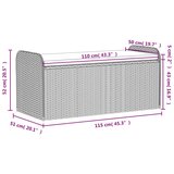  Klupa za pohranu s jastukom crna 115 x 51 x 52 cm od poliratana | shoptok.hr
