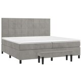  Box spring postelja z vzmetnico svetlo siva 200x200 cm žamet, (20851616) | Shoptok.si