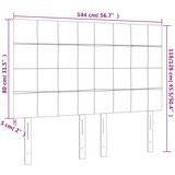  LED uzglavlje krem 144x5x118/128 cm od tkanine | shoptok.hr