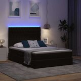  LED krevet za pohranu s madracem Crna 140 x 190 cm Baršun | shoptok.hr
