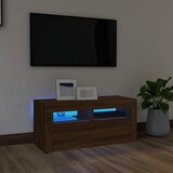 The Living Store TV omarica z LED lučkami rjavi hrast 90x35x40 cm - TV Omarica, (21375675) Cene