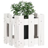  Vrtna sadilica s izgledom ograde bijela 30x30x30 cm od borovine | shoptok.hr