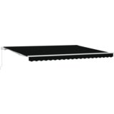 vidaXL Ročna retraktibilna tenda črna 450x300 cm, Zamenjava tkanine za tendu 4.5x3 m okvir črna | Shoptok.si