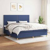  Box spring postelja z vzmetnico moder 200x200 cm blago, (21089234) | Shoptok.si