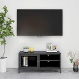 The Living Store TV omarica antracitna 90x30x44 cm jeklo in steklo - TV Omarica, (21375382) Cene