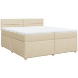 vidaXL Krevet s oprugama i madracem krem 200 x 200 cm od tkanine | shoptok.hr