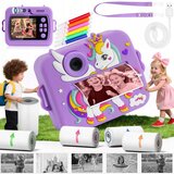  Otroški LCD instant fotoaparat s tiskalnikom + 3 trakovi vijoličen | Shoptok.si