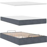 vidaXL Otomanski posteljni okvir z vzmetnico siv 120x200 cm žamet | Shoptok.si