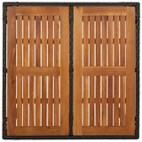  Vrtni stol s drvenom pločom crni 90 x 90 x 75 cm od poliratana | shoptok.hr