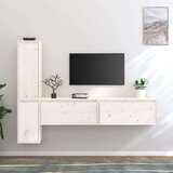 TV ormarići 4 kom bijeli od masivne borovine | shoptok.hr