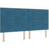 Box Spring Postelja z Vzmetnico Temno Modra 200x200 cm Žamet, (22052033) | Shoptok.si