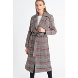 Dewberry Z6622 PLAID WOMEN'S COAT-PLAID-BLACK Cijene