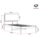  Krevetni okvir s tapiciranim uzglavljem Bijelo isprana i taupe - Bijelo isprana i taupe 80 x 200 cm | shoptok.hr