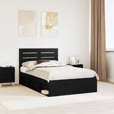  Krevetna konstrukcija Crna 120 x 200 cm Čvrsto borovo drvo | shoptok.hr