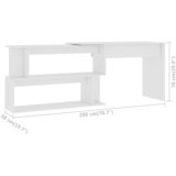  Kutni radni stol bijeli 200 x 50 x 76 cm od konstruiranog drva | Eponuda.com