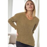 Dewberry Z6698 WOMEN'S SWEATER-KHAKI-1 | Shoptok.si