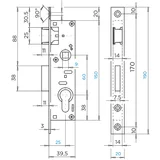 822/25-60 D P20 b brava za metal vrata
