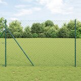 vidaXL verižna ograja komplet 2 zelena galvanizirano jeklo 1,5 x 25 m | Shoptok.si