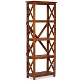  Polica za knjige od masivnog drva bagrema s obradom od šišama 60x30x160 cm | shoptok.hr