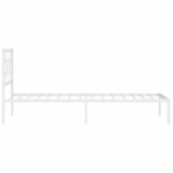  Metalni okvir kreveta uzglavlje i podnožje bijeli 107x203 cm | shoptok.hr