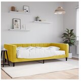 vidaXL Dnevna postelja z vzmetnico rumena 100x200 cm žamet Cene