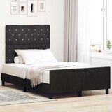 vidaXL Crni Baršunasti Krevet 120x190 cm | shoptok.hr