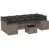 Maison Chic Seti vrtnega pohištva - Vrtna garnitura - Vrtni pohištvo set 8-delna z blazinami siv poli ratan, (21797998) | Shoptok.si