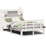 vidaXL Knjižna postelja brez vzmetnice bela 135x190 cm trdna borovina | Shoptok.si