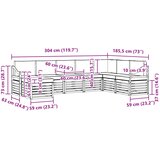  Set vanjskih sofa 8 pcs Bijela i antracit 304 x 185,5 x 73 cm | Shoptok.si