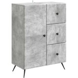  Strani šal Betonsko siva 66 x 34,5 x 90 cm Inženirski les, (5000217449) | Shoptok.si