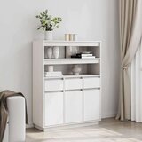 vidaXL Visoka ploča bijela 89x34x116,5 cm puno drvo bor | shoptok.hr