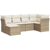  6-dijelni set vrtnih sofa s jastucima bež od poliratana | shoptok.hr