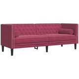  Kavč chesterfield z vzglavniki trosed vinsko rdeč žamet | Shoptok.si