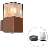 QAZQA Pametna zunanja stenska svetilka rjasto rjava IP44 vključno z WiFi P45 - Danska | Shoptok.si