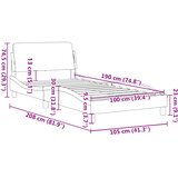  Okvir za krevet Dover crni 100 x 190 cm umjetna koža | shoptok.hr