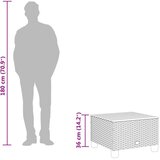 vidaXL Vrtna miza črna 55x55x36 cm poli ratan in akacijev les | Shoptok.si