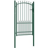vidaXL Vrata za ograjo s konicami jeklo 100x175 cm zelena | Shoptok.si