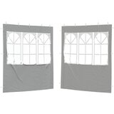  Zid šatora za zabavu 2 pcs 200 x 195 cm Svjetlosiva PE i čelik | shoptok.hr