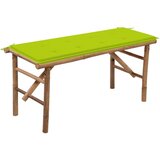 The Living Store Zložljiva vrtna klop z blazino 118 cm bambus - Vrtna Klop, (21437897) Cene