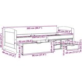 vidaXL Dnevni krevet s 5 ladica bez madraca IRUN bijelo&roza 90x200 cm | shoptok.hr