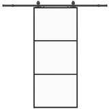 Klizna vrata s priborom crna 90 x 205 cm od ESG stakla | shoptok.hr